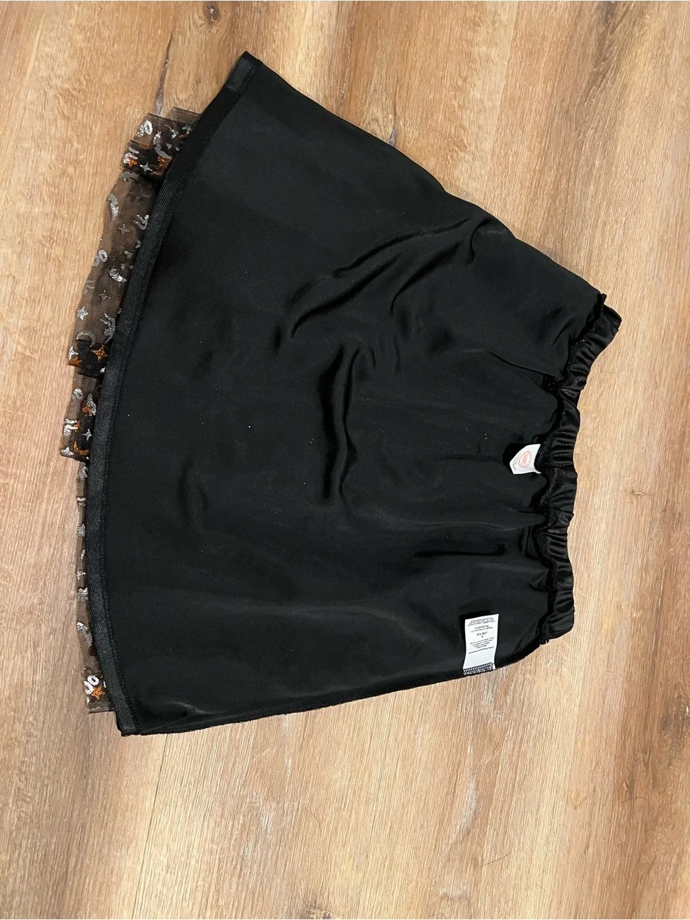 wonder nation | Black Skater Skirt with Metallic Gold Halloween Motifs Sz L